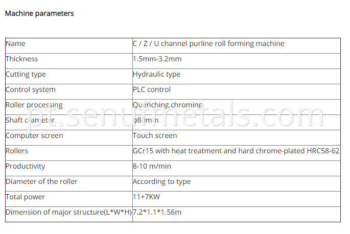 Shape Machine Type CZU Light Steel Keel Galvanized Steel C Type Light Steel Keel Roll Forming Mach15